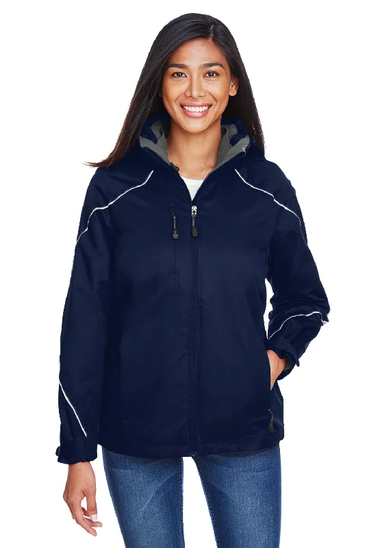 Classic Design North End Womens Angle 3-in-1 Water Resistant Full Zip Hooded Jacket - Night Blue