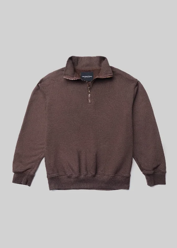 Celebrity Style Garment-Dyed Terry Quarter Zip