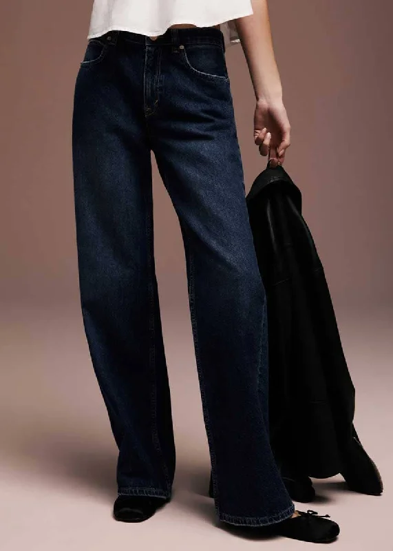 Stylish Ease Tinsley Baggy High-Rise Jeans - Dark Romance