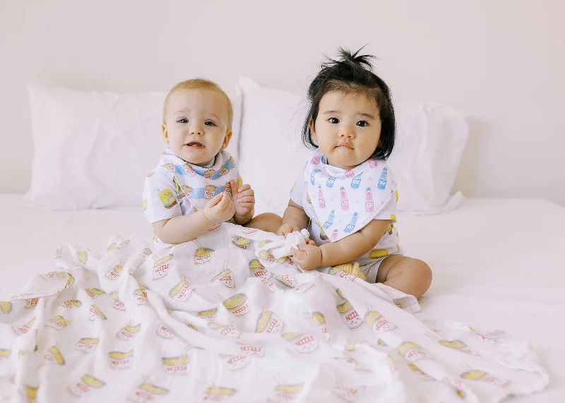 Relaxed Dresses THE WEE BEAN | Baby Accessories | Organic Cotton Bib 2pcs Set | Cup Noodle + Ramune