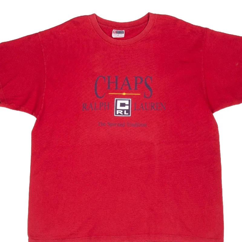 Modern Tailoring VINTAGE CHAPS RALPH LAUREN RED TEE SHIRT 1990S XL MADE IN USA