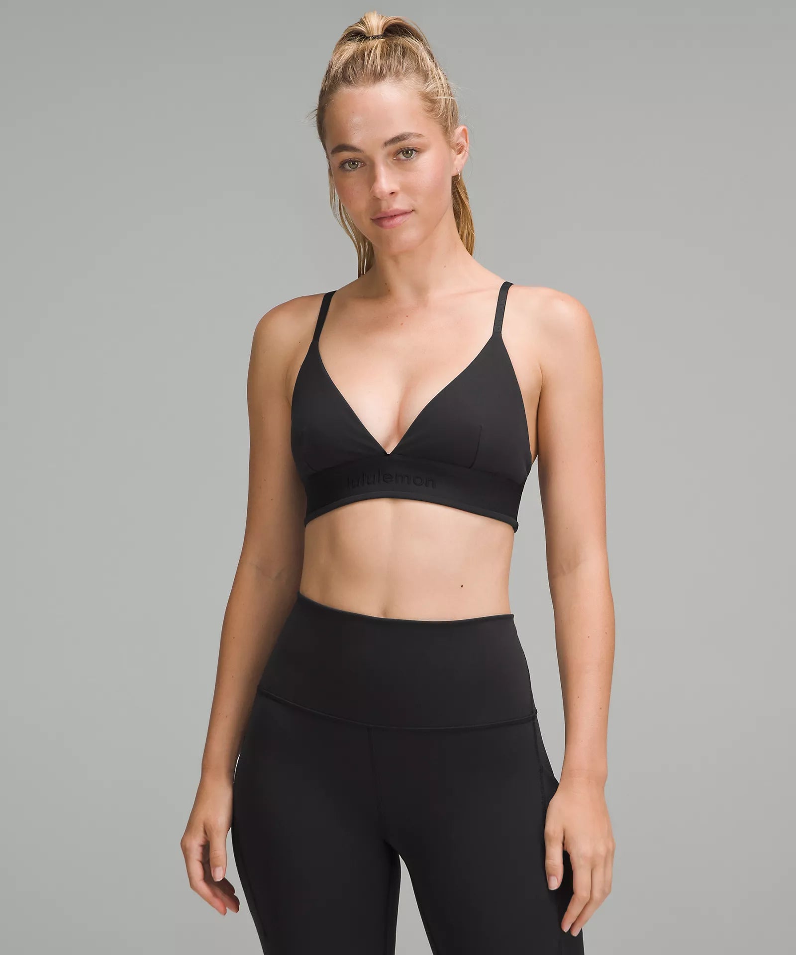 Boutique display License to Train Triangle Bra Light Support, A/B Cup *Logo | Black