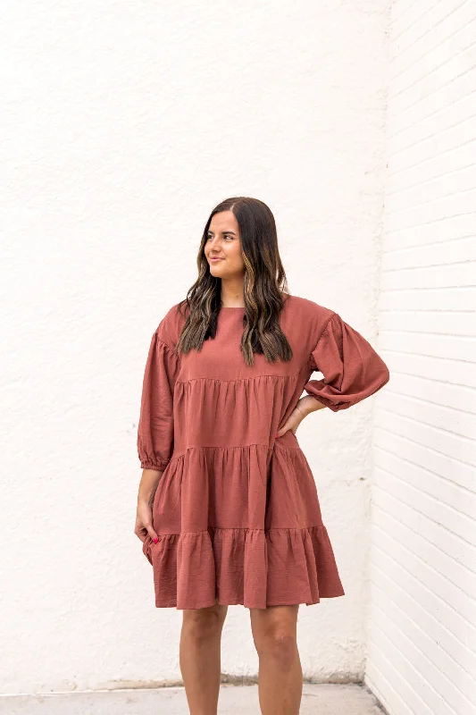 Fashion Selection Mason Tiered Mini Dress | Red Bean