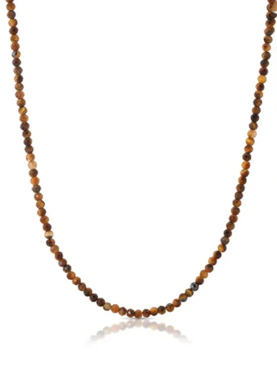 Trendy Comfort Sidekick Beaded Necklace - Tiger's Eye