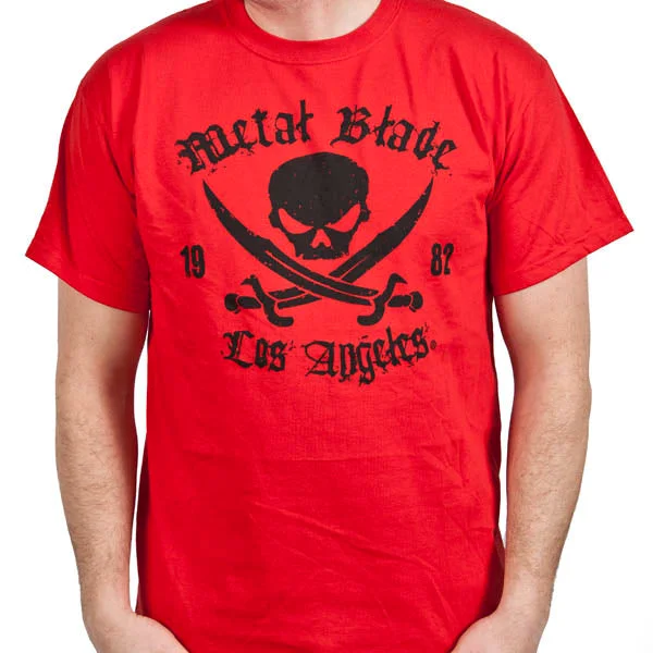 All-Day Wear Metal Blade Records "Pirate Logo Black on Red" T-Shirt