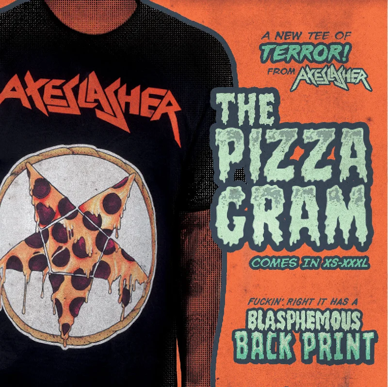 Street Letter Style Axeslasher "Pizzagram" T-Shirt