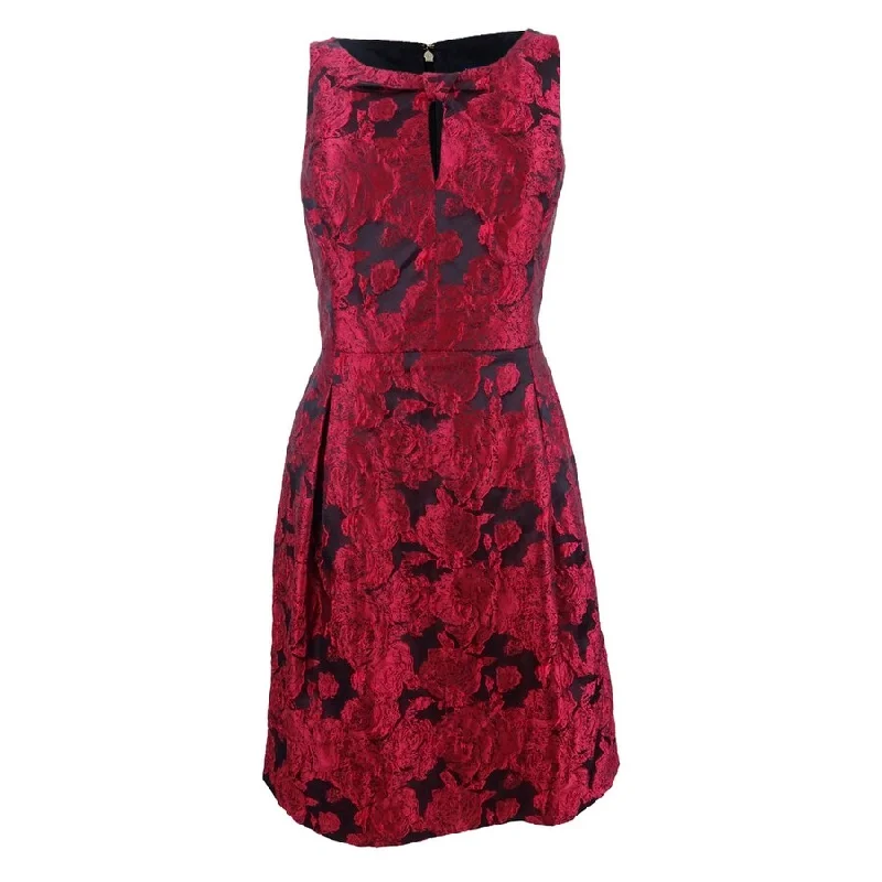 Retro Style Tommy Hilfiger Women's Rose Jacquard Fit & Flare Dress
