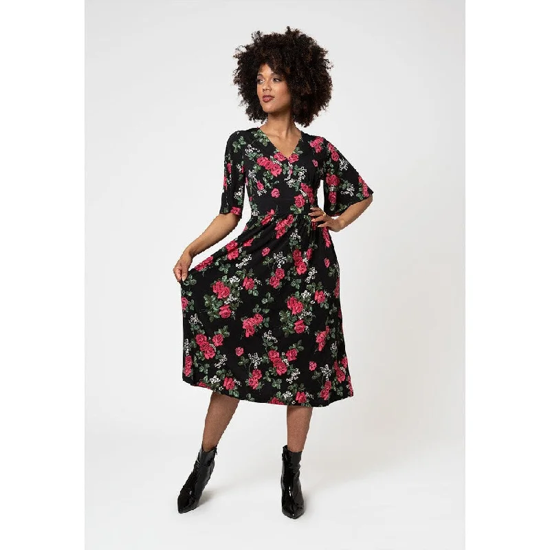 Avant-garde trend Leota Women's Short Sleeve Zoe Dress In Ruby Rose Black