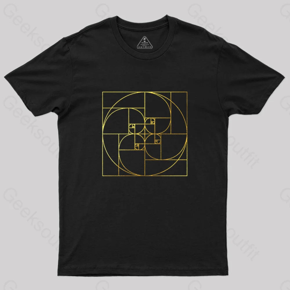 Retro Design Fibonacci Spiral Golden Ratio Digital T-Shirt