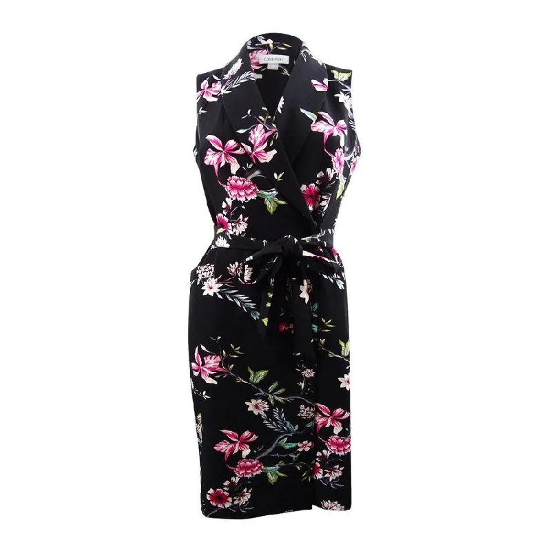 Versatile Itinerary Calvin Klein Women's Belted Floral-Print Wrap Dress