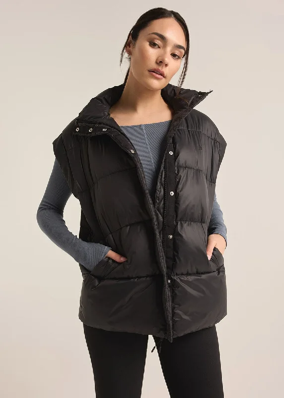 Weekend Wear Sundown Oversized Puffer Vest - Black