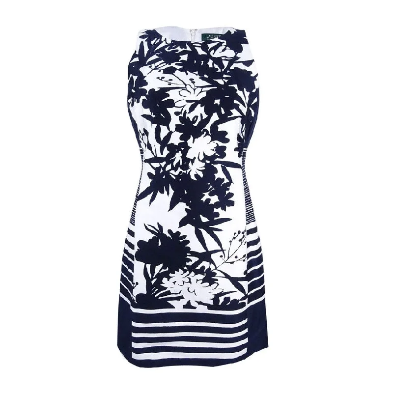 Lively And Youthful Lauren by Ralph Lauren Women's Printed Sateen Shift Dress