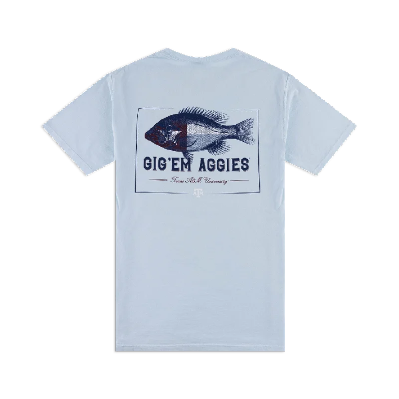 Lazy Style Texas A&M Gig 'Em Aggies Texas Fish T-Shirt