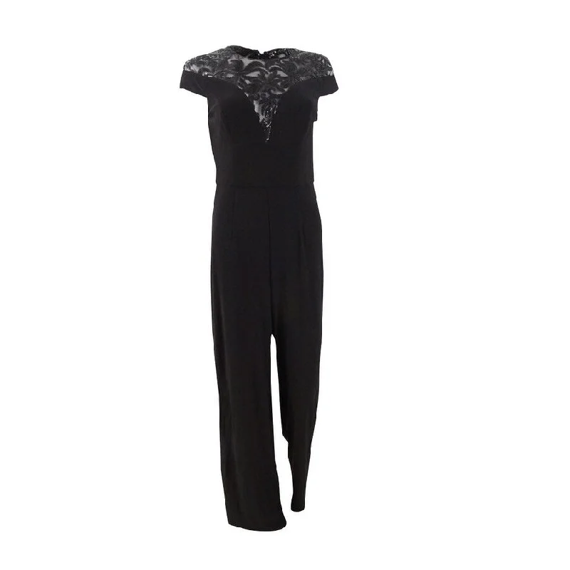 Everyday Comfort Adrianna Papell Women's Embroidered Illusion Jumpsuit