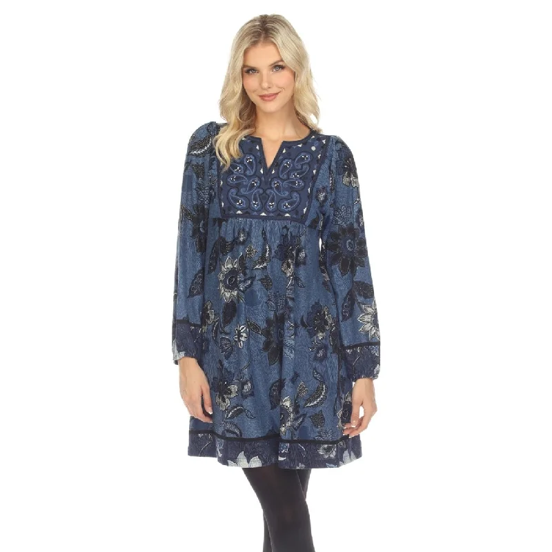 Warm And Comfortable White Mark Floral Paisley Sweater Dress Womens Long Sleeve Relaxed Fit 1X