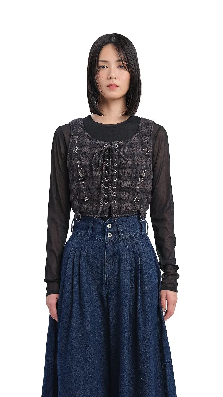 Cozy Outfit Checker Studs Corset