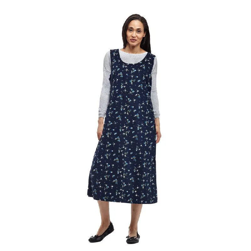Lazy Home La Cera Women's Blue Cotton Sleeveless Coduroy Dress