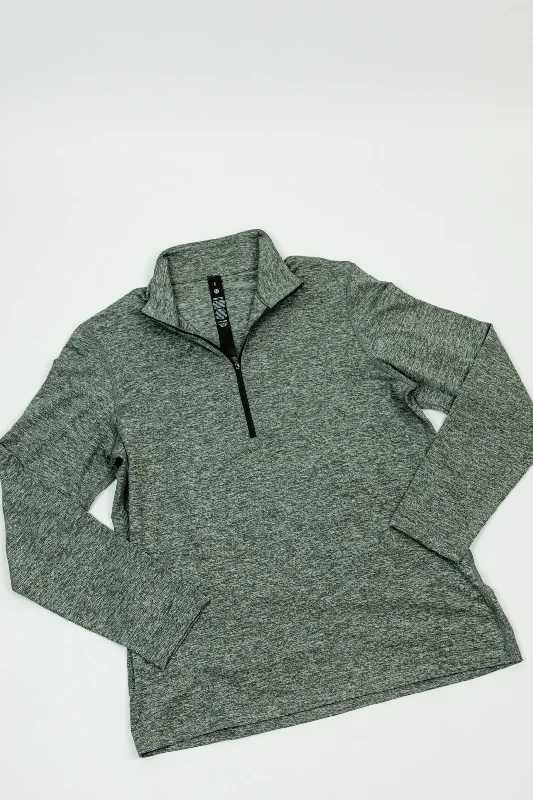 Design Must-have Men's Soft Jersey Half Zip | Heathered Slate Brown/Heathered Jade Grey