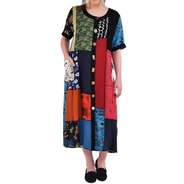 Avant-garde Design La Cera Women's Patchwork Dress