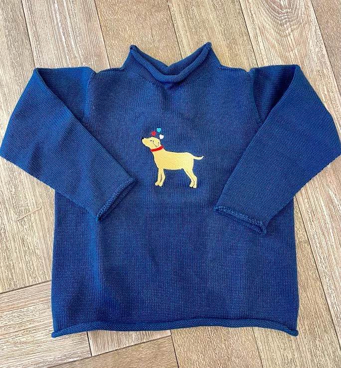 Layered Comfort A Soft Idea Valentine's Retriever Roll Neck Sweater in Navy