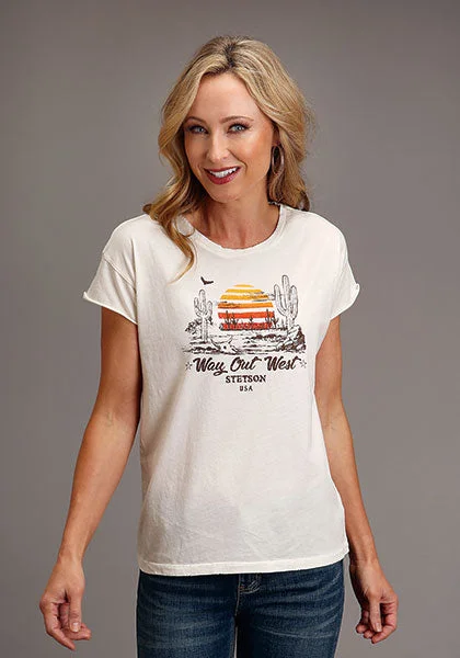 Fresh And Elegant Women's Stetson Out West T-Shirt #11-039-0562-0823