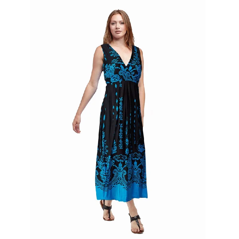 Elegant Design La Cera Women's Printed Sleeveless Long Dress