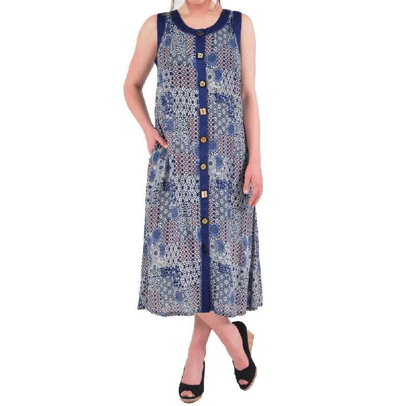 Comfortable Series La Cera Women's Sleeveless Patchwork Dress