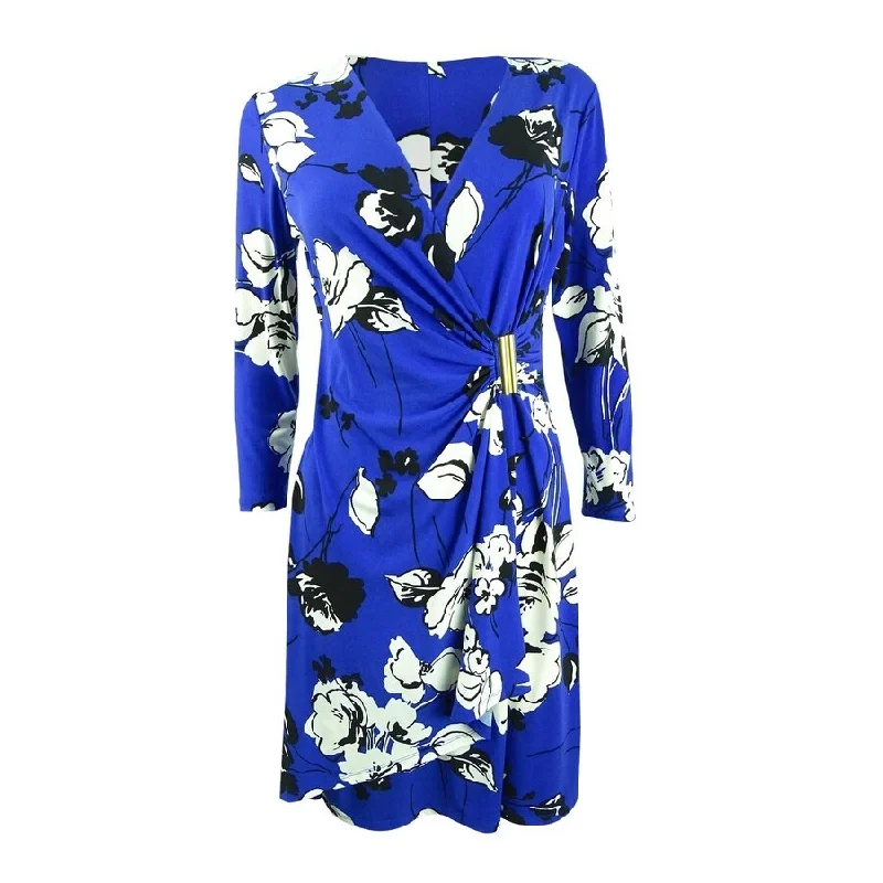 Classic Style Calvin Klein Women's Floral-Print Faux-Wrap Dress (4, Capri Multi)