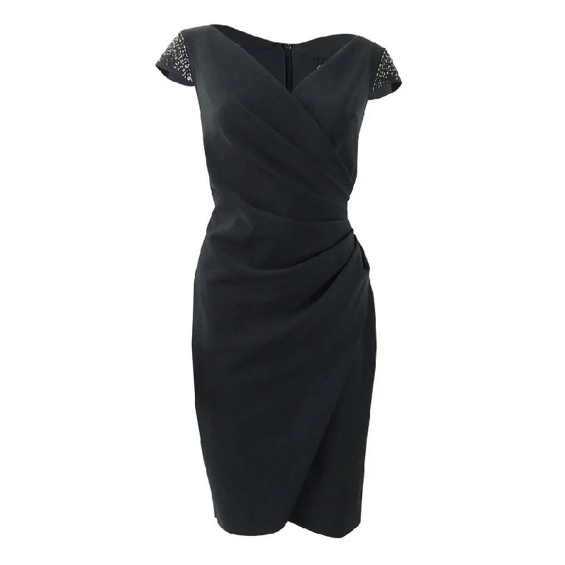 Minimal Comfort Alex Evenings Women's Beaded Sleeve Dress