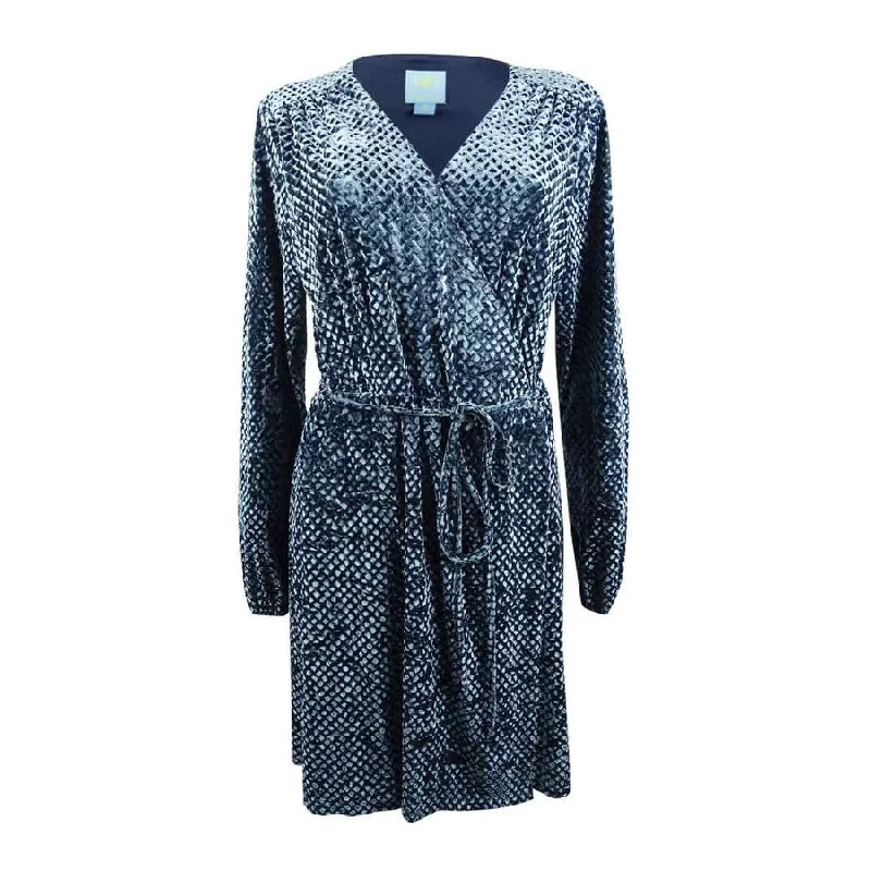 Weekend Style CeCe Women's Velvet Textured Wrap Dress