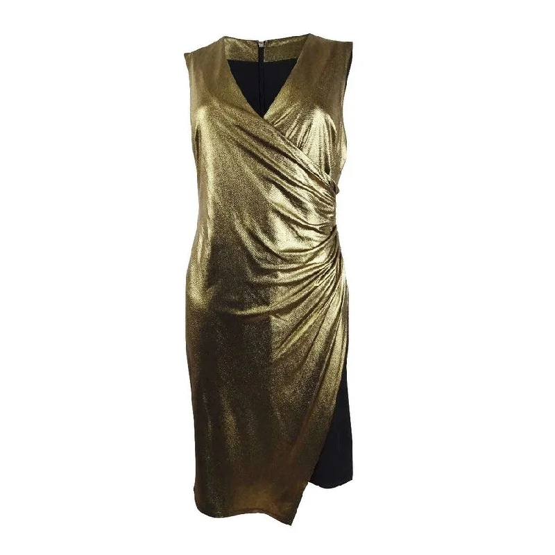 High-end Wear Tommy Hilfiger Women's Metallic Jersey Wrap Dress