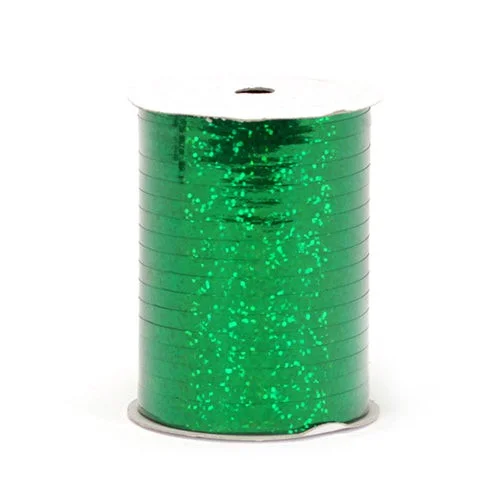 Sports suit style 3/16 INCH HOLOGRAPHIC CURLING RIBBON - EMERALD GREEN (100 YDS.)