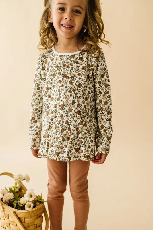 Sports And Leisure Organic Peplum Top & Leggings Set | Daffodil