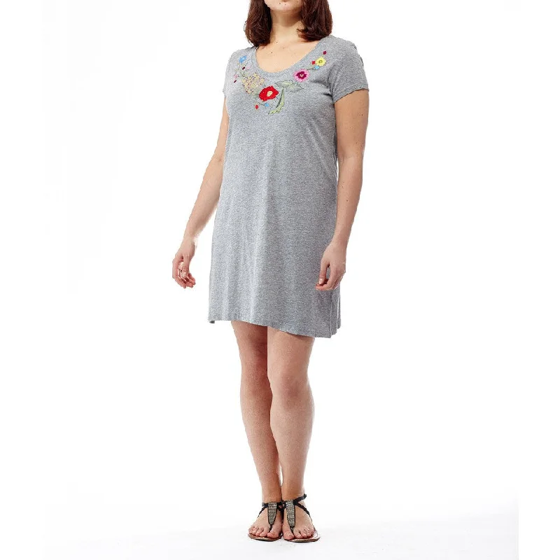 Romantic Data La Cera Women's Short-sleeve Cotton Embroidered Dress