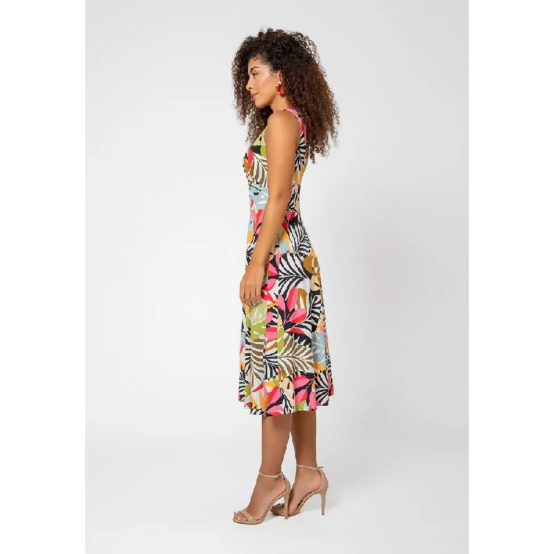 Street Vertical And Horizontal Design Leota Women's Rosemary Midi Dress Black