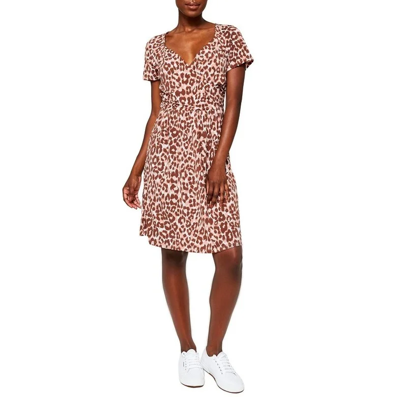 Independent design Leota Sweetheart Faux Wrap Dress In Leo Coral Almond , Brown