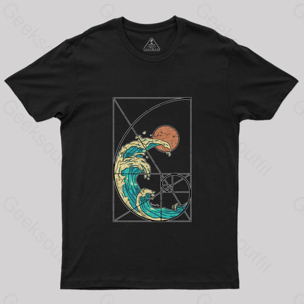 High-quality Design Fibonacci Waves Vintage T-Shirt