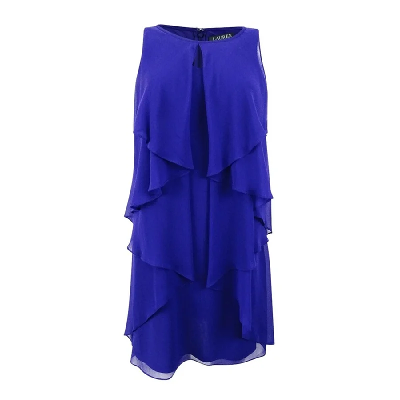 Fashionable And Fashionable Lauren by Ralph Lauren Women's Ruffled Georgette Dress