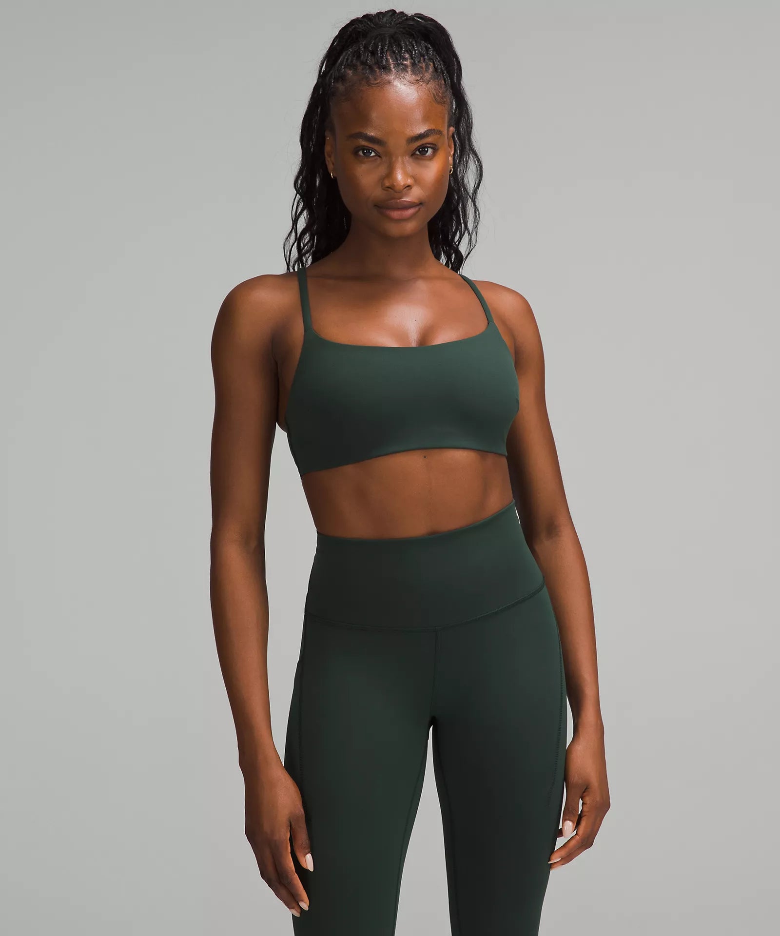 Luxe Comfort Wunder Train Strappy Racer Bra Light Support, C/D Cup | Legacy Green