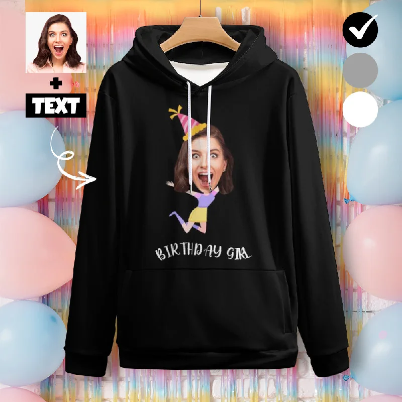 Comfortable And Versatile Custom Face Birthday Unisex Hoodie Personalized Photo Loose Pullover Hoodie