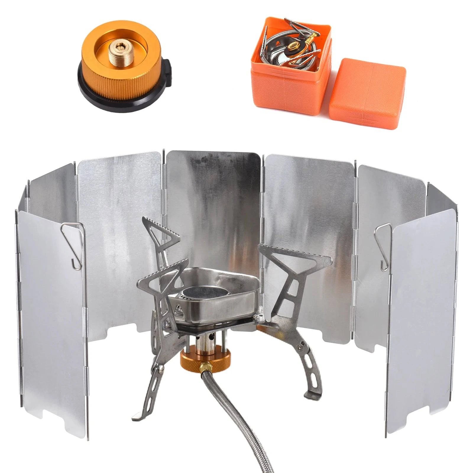Classic Color Camping Stove Portable Gas Stove  Outdoor Cooking Stove Camping Gas Stove Kit for Hiking Lightweight and Foldable