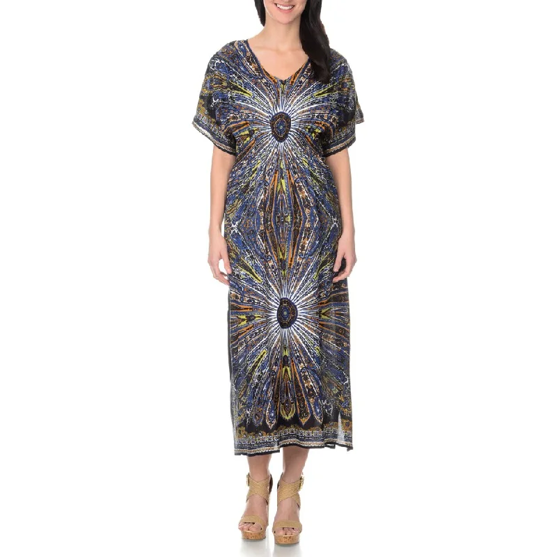 European And American Style La Cera Women's Printed Caftan Maxi Dress