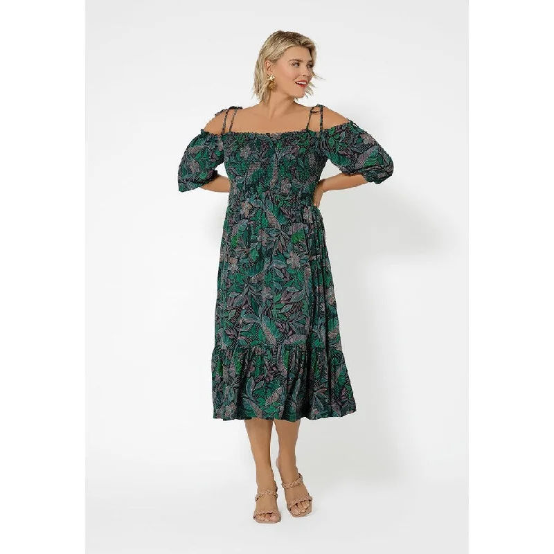 Elegant and noble Leota Women's Kelly Ruffle Hem Dress Green