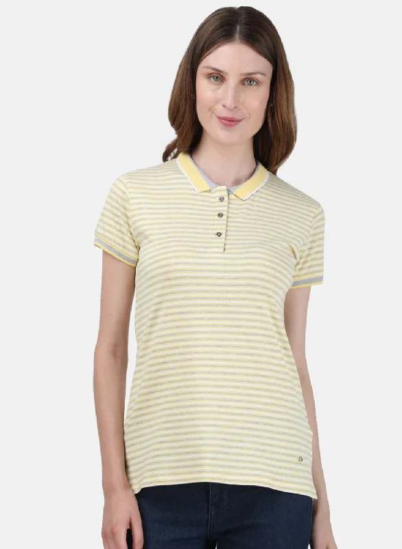 Soft Looks Womens Yellow Stripe T-Shirt