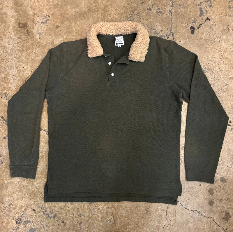 Personalized Design L/S BROOKS BROS. PIQUE POLO W/ SHERPA COLLAR