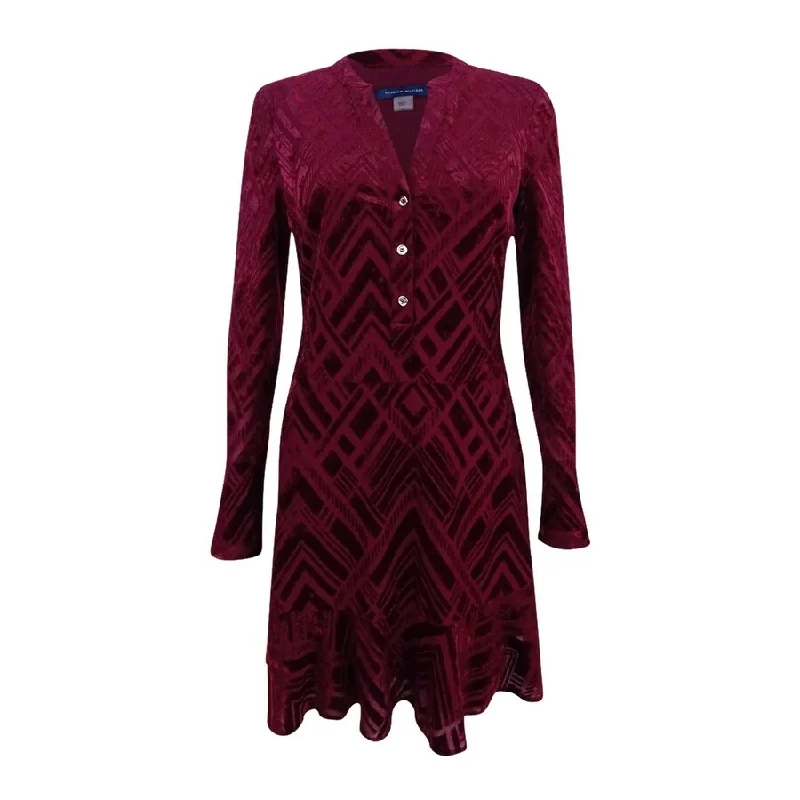 Layered Style Tommy Hilfiger Women's Printed Burnout Dress