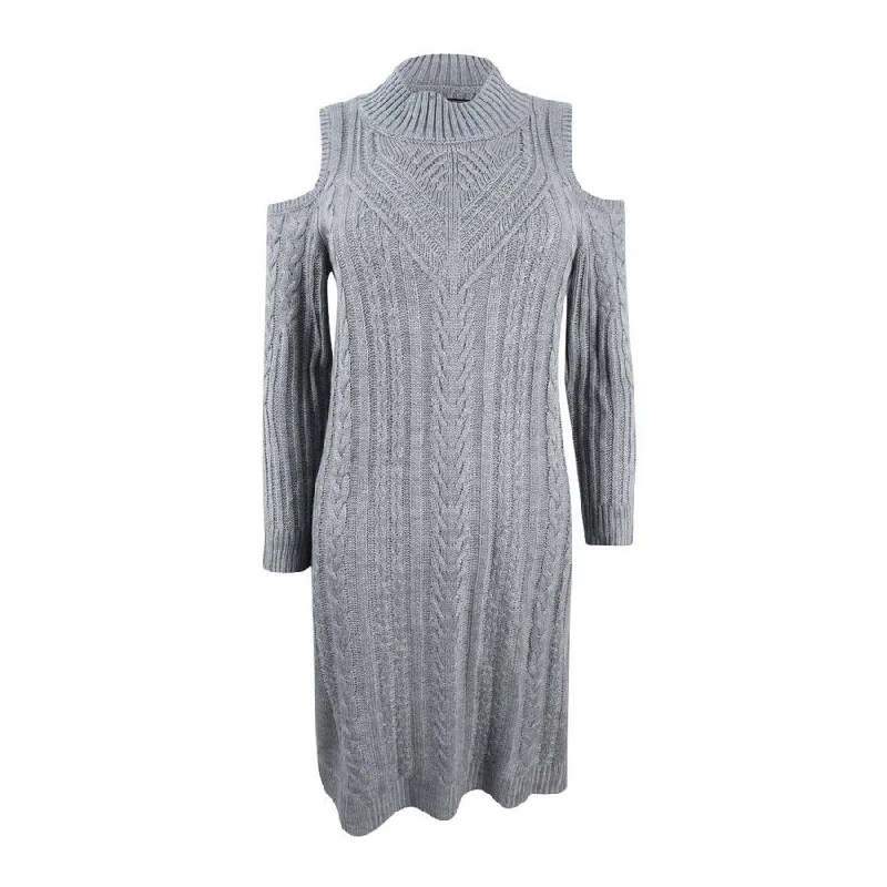 Basic Comfort Jessica Howard Women's Cold-Shoulder Sweater Dress