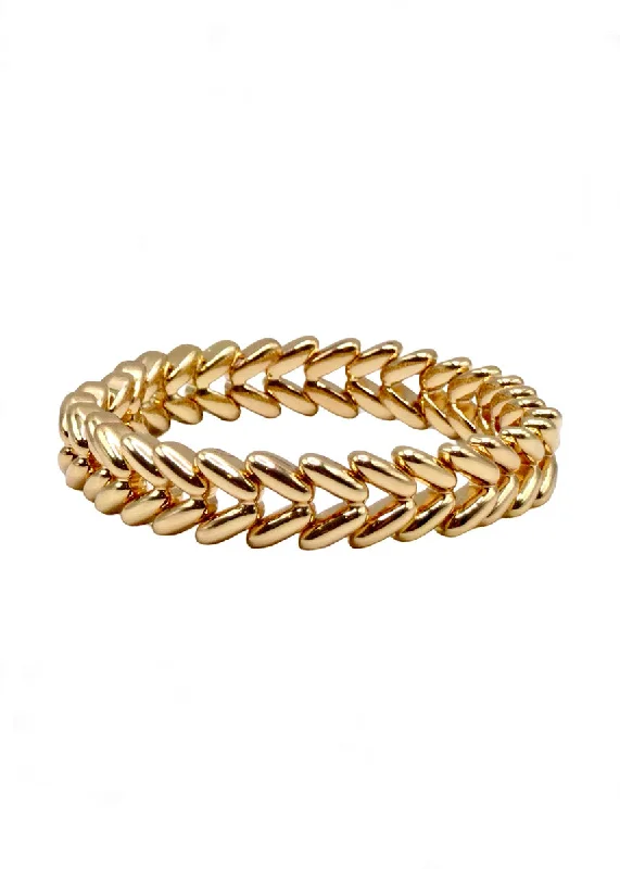 Classic And Versatile Waving Wheat Bracelet - Gold