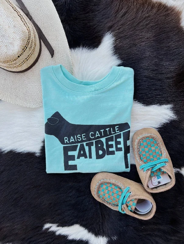 Chic Relaxation Eat Beef Tee - Blue