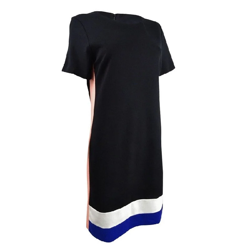 Personal Charm DKNY Women's Colorblock T-Shirt Dress (S, Black Multi)